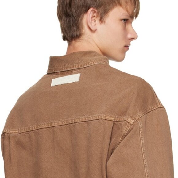 NWOT JACQUEMUS La Veste De-nimes Criollo in Camel & Beige new brown denim jacket - Picture 13 of 14